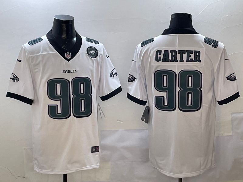 Men Philadelphia Eagles #98 Carter White Second generation Nike 2025 Limited NFL Jersey style 4->philadelphia eagles->NFL Jersey